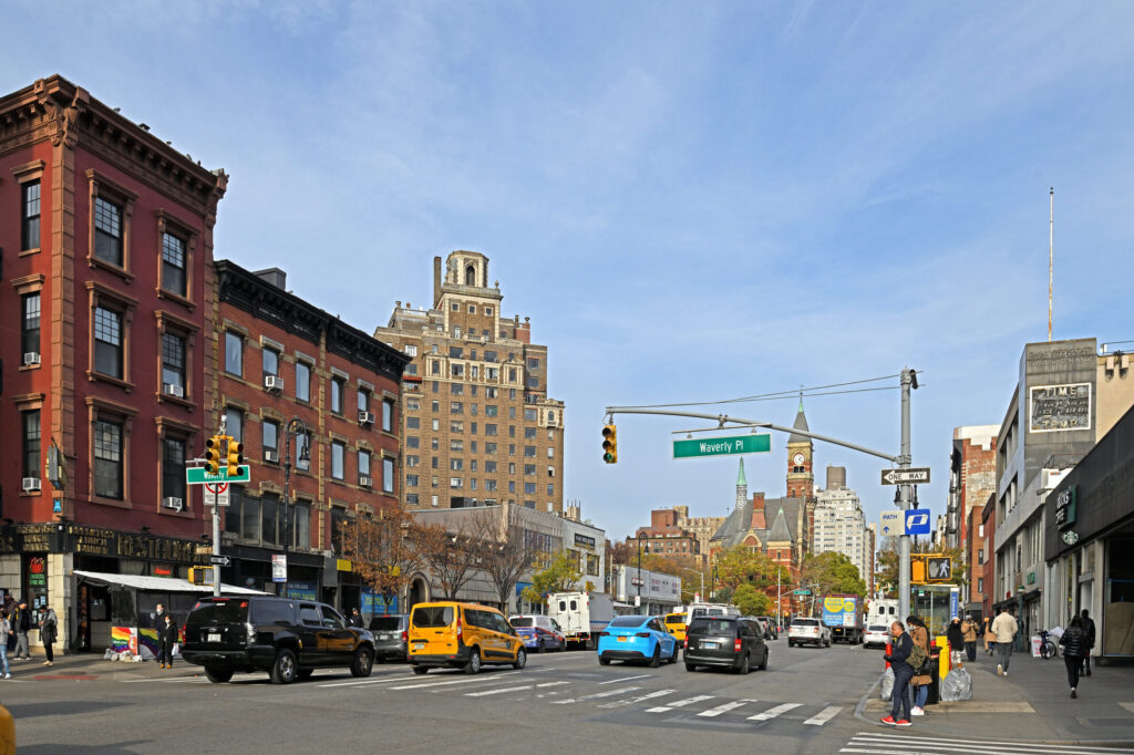 Waverly Place narrow street in Greenwich Village section of New York City borough of Manhattan